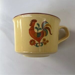 Vintage Taylor Smith Taylor REVEILLE ROOSTER  Coffee Cup Mug Yellow